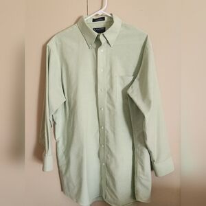 Stafford Essentials Pale Mint Green Oxford Shirt with Chest Pocket Long Sleeves
